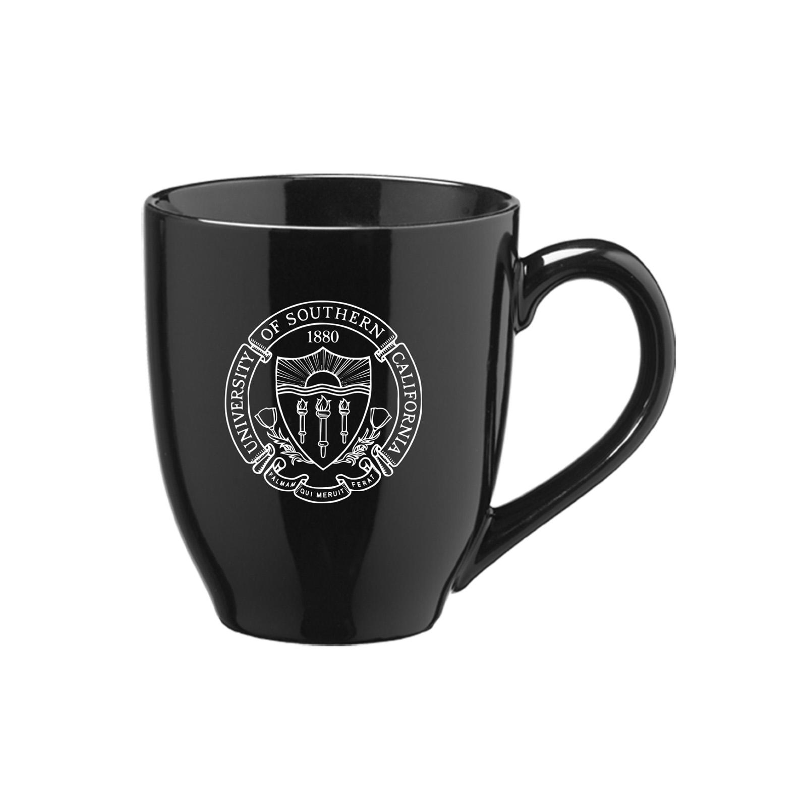 USC Trojans Black Seal Engraved Bistro Mug 1